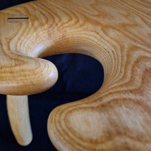 Hand Made Stool - Cornish Ripple Ash # 54