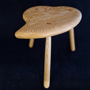 Hand Made Stool - Cornish Ripple Ash # 61