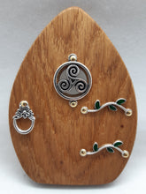 Load image into Gallery viewer, Wooden Fairy Door - Cornish Oak - Celtic Triskelion
