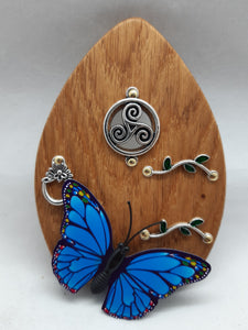 Wooden Fairy Door - Cornish Oak - Celtic Triskelion