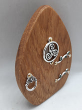 Load image into Gallery viewer, Wooden Fairy Door - Cornish Oak - Celtic Triskelion
