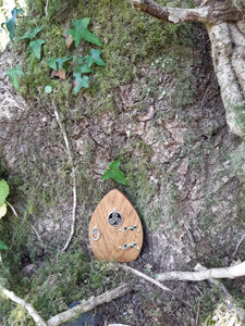 Wooden Fairy Door - Cornish Oak - Celtic Triskelion